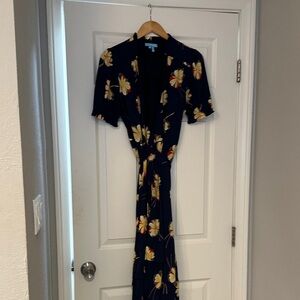 Draper James Navy Floral Maxi Dress